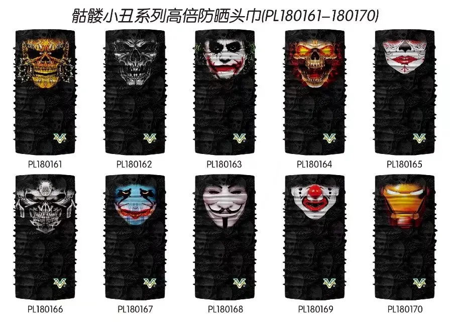 3D бесшовный волшебный шарф Jokers Череп Бандана военные трубки шарфы-кольца маска для лица велосипедные шарфы велосипедный головной платок Головные уборы