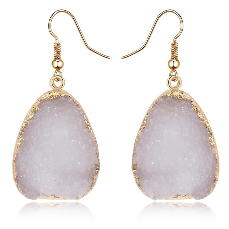 Красочные Висячие серьги в европейском стиле форме капли воды розовые черные