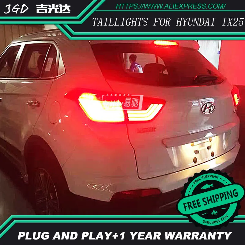 Автомобильный Стайлинг задние фонари для hyundai ix25 Creta- задние фонари светодиодный задний фонарь Задняя Крышка багажника лампа drl+ сигнал+ тормоз+ реверс