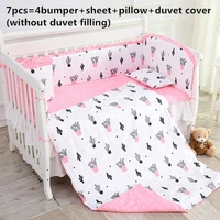 promotion 67pcs cartoon baby bumper bedding set cot crib bedding set for girls boys cuna quilt cover baby bed 1206012070cm