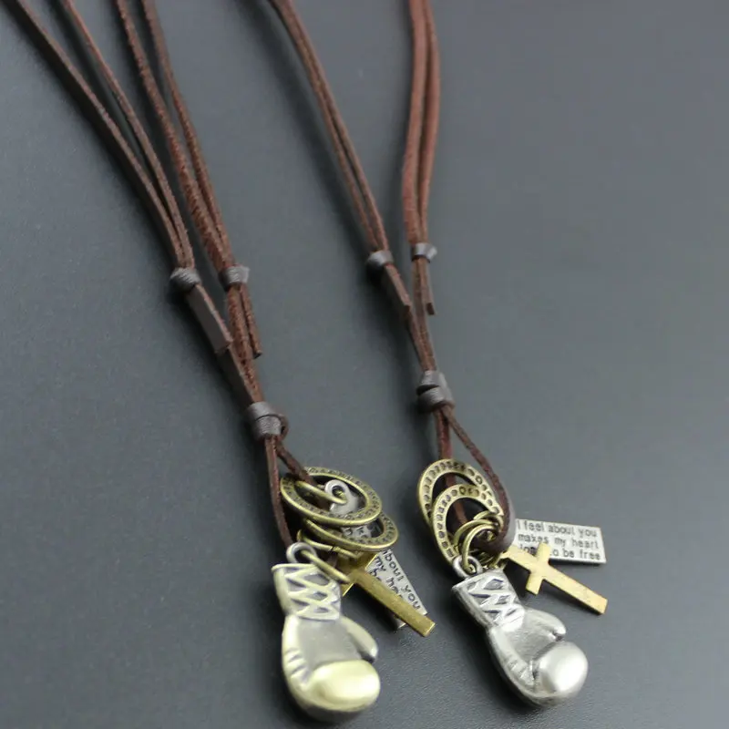 Личность Спортивная Боксёрские перчатки Homme Jewelry Подвеска Цепочки и ожерелья Для
