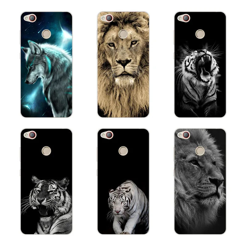 zte nubia z11 / mini s Case Silicon Tigers and lions Painting Soft TPU Back Cover for Protect Phone cases |