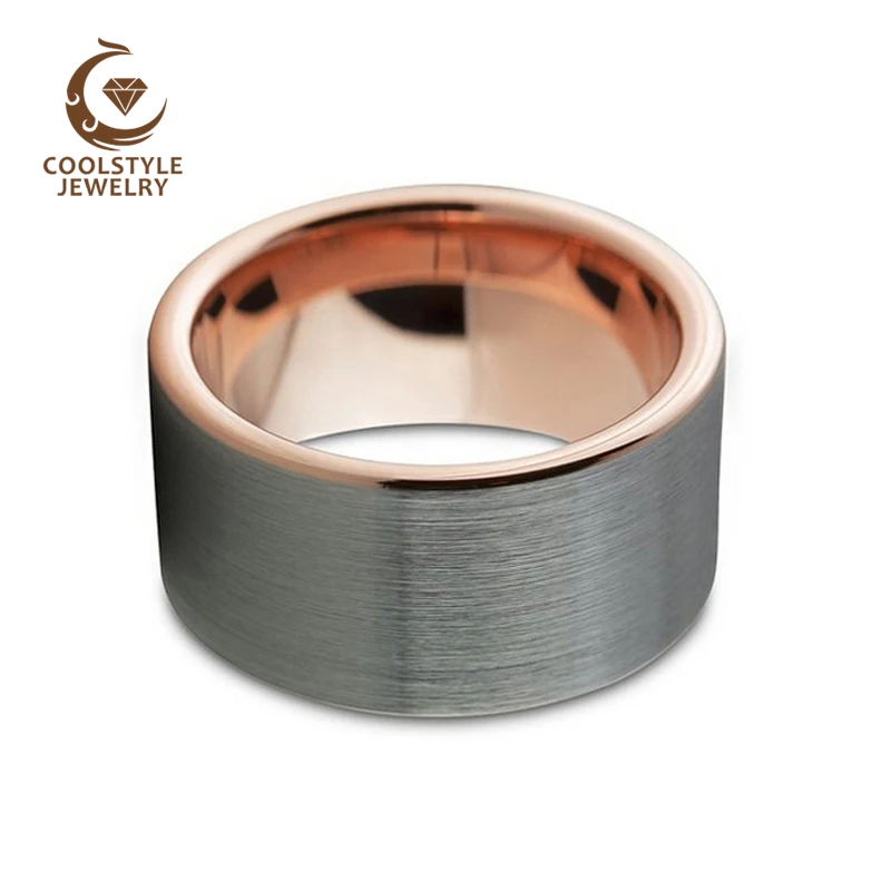 Мужской вольфрамовый обручальный браслет цвета розового золота обручальное