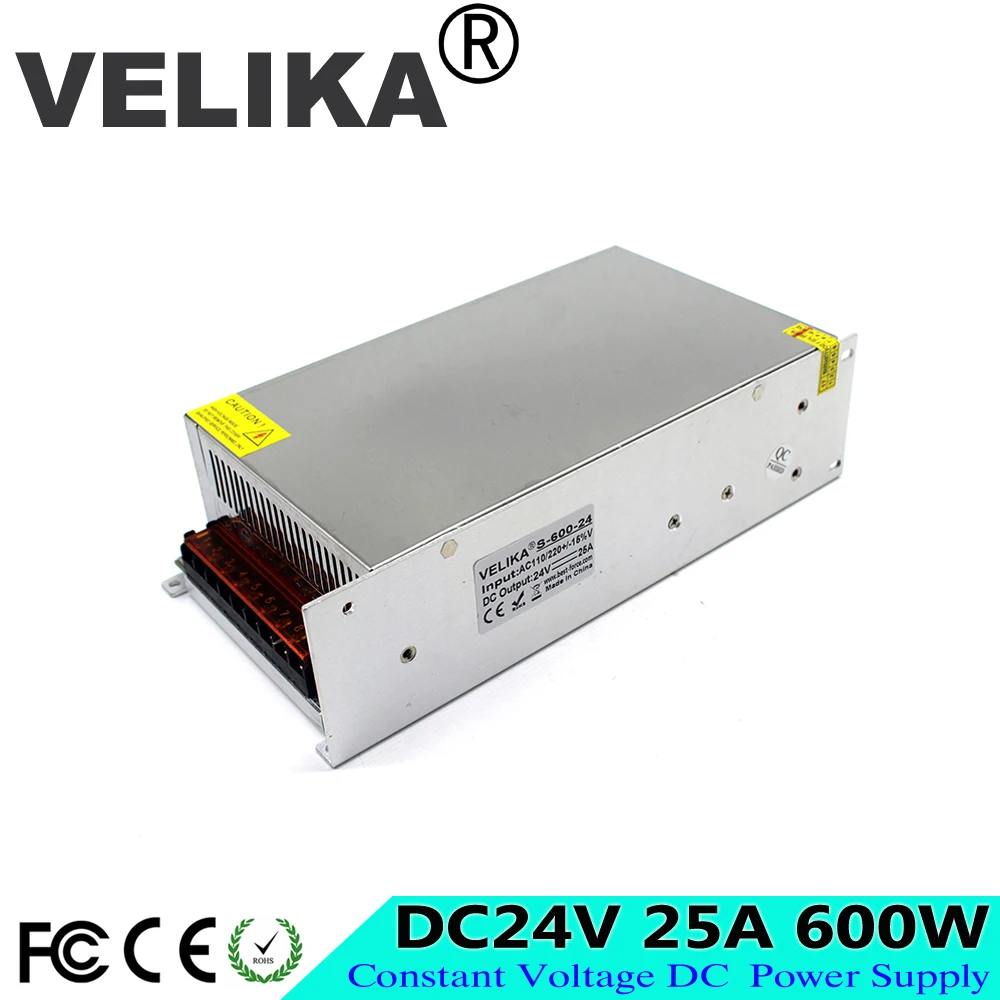 Один выход универсальный DC 24V 25A 600W импульсный источник питания светодиодный