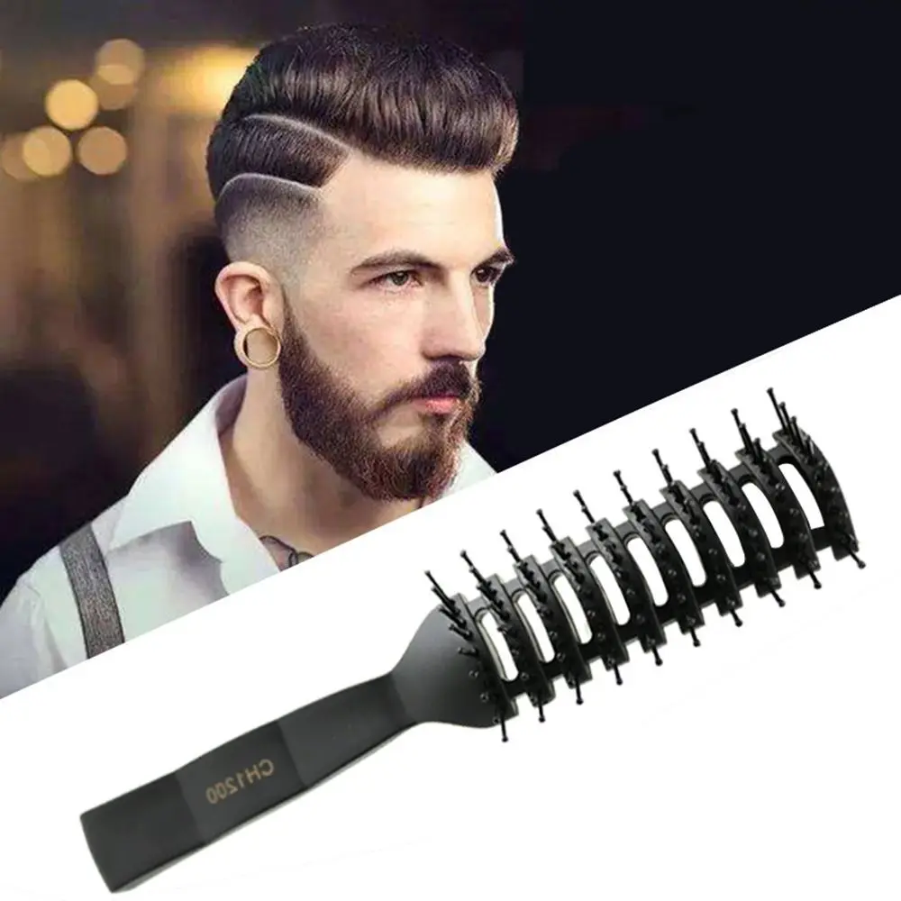 

1pc Professional Salon Curl Hair Combs Black PP Plastic Hairs Brush Anti-Static Massage Comb For men Hairstyling Tool