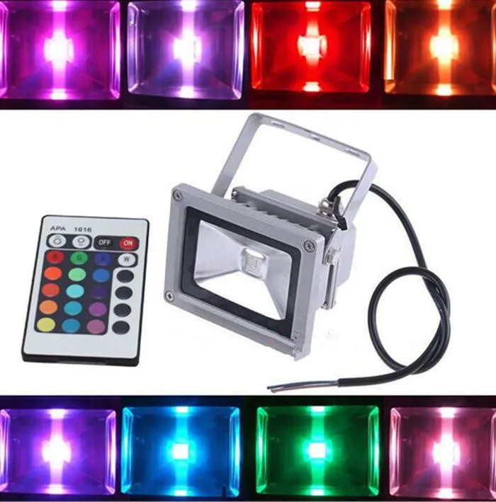 Уличный светодиодный RGB прожектор с дистанционным управлением красный зеленый