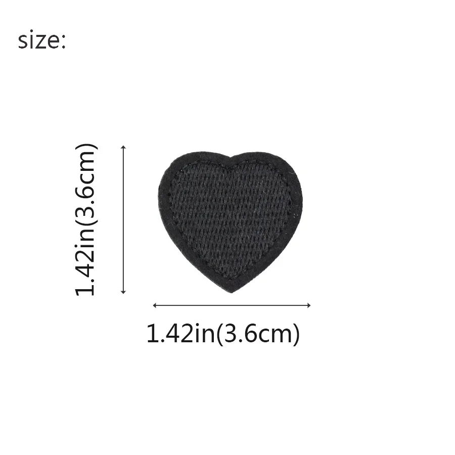 10 шт. вышитая аппликация в виде черного сердца для одежды | Дом и сад