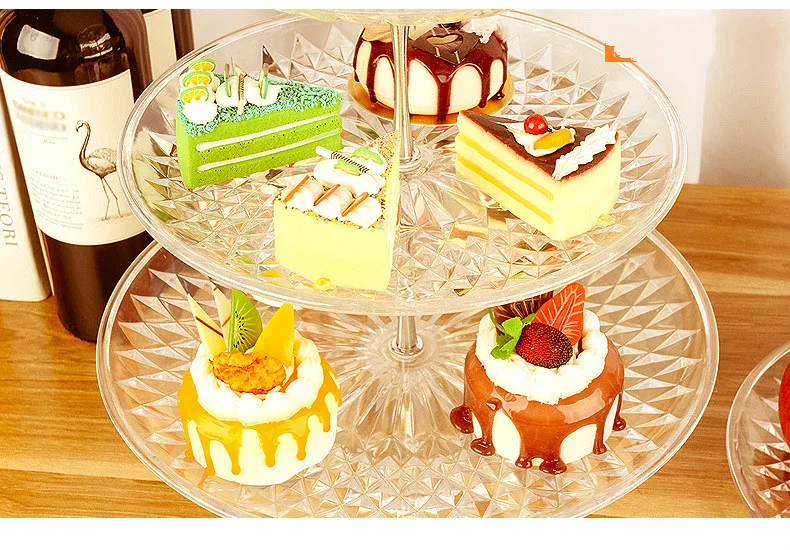 3-Layer Detachable Plastic Cake Fruit Storage Tray Desktop Snack Food Storage Shelf Household Party Wedding Decors Organization