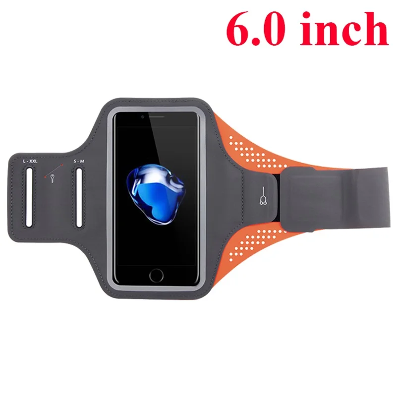 Orange 6.0inch Водостойкий спортивный браслет чехол для iPhone 6 7 8 X для samsung huawei Xiaomi Универсальный Спорт Чехол на руку для бега фитнес - Цвет: Orange 6.0inch