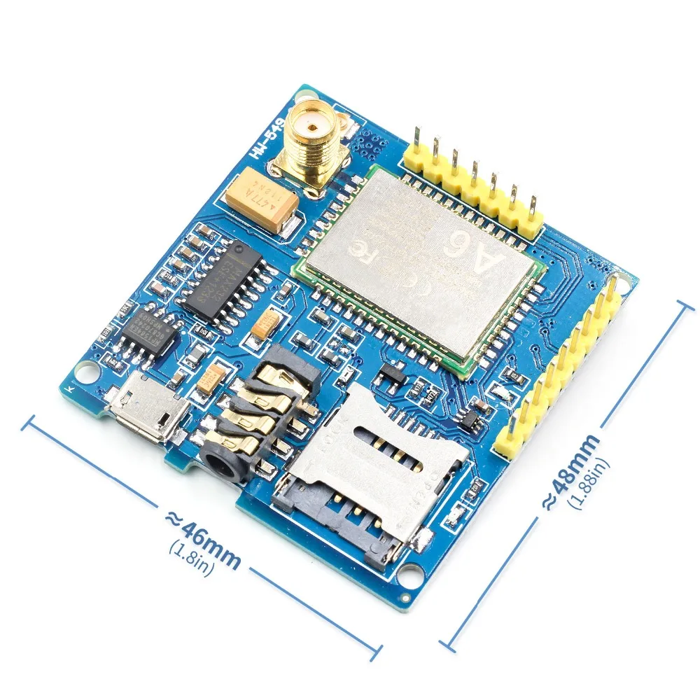 Модуль A6 GSM GPRS последовательный модуль TTL/RS232 макетная плата с антенной поддержкой