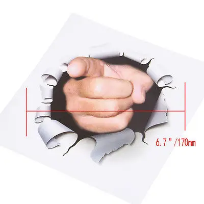 Наклейка на окно автомобиля новинка забавная наклейка автомобиль 3D палец для