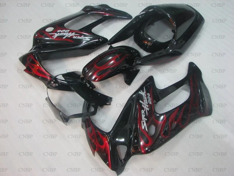 Для Honda VTR1000F 01 02 кузов VTR 1000F 1995 2005 Красный Черный пламя обтекатель наборы для 99 00