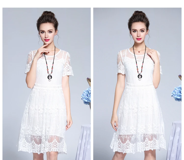 Женское кружевное платье повседневное бальное большого размера с завязками на