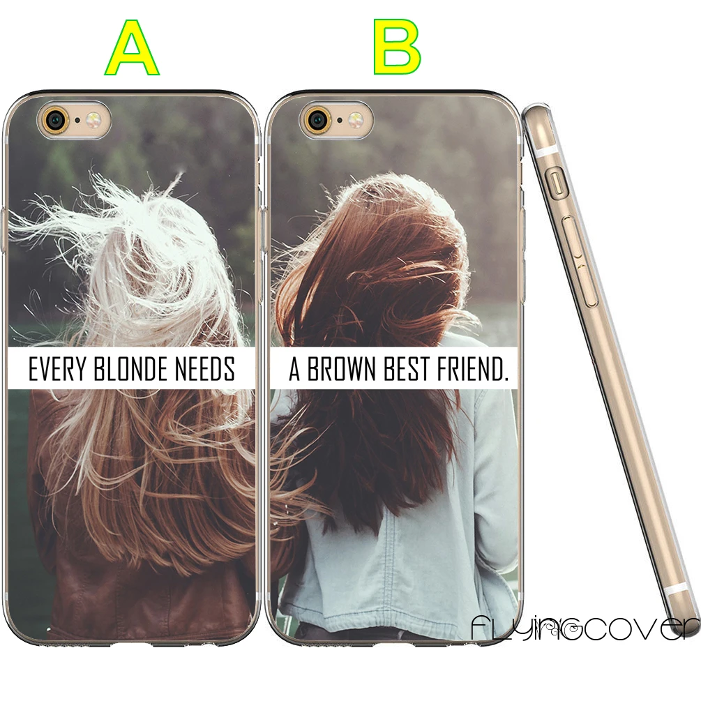 Coque Blonde Brown BFF Best Friend Clear Soft TPU Silicone Cover for iPhone X 7 8 Plus 5S 5 SE 6 6S 5C 4S 4 iPod Touch Cases |