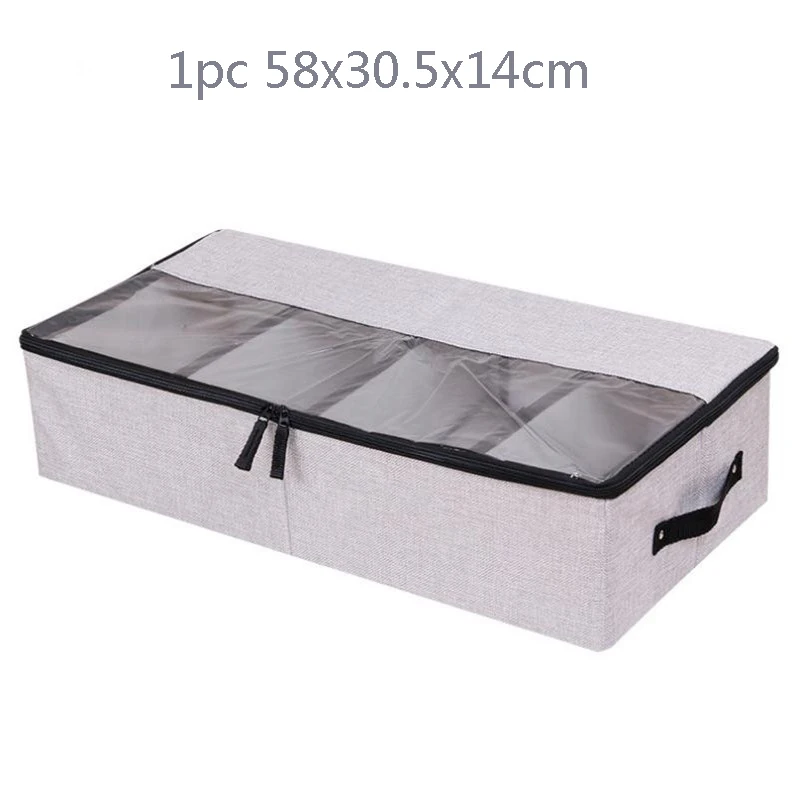 light grey LASPERAL Складная Пылезащитная утолщенная хлопковая и льняная покрытая коробка для хранения Органайзер для шарфов носки для дома ящик для хранения шкаф - Цвет: light grey