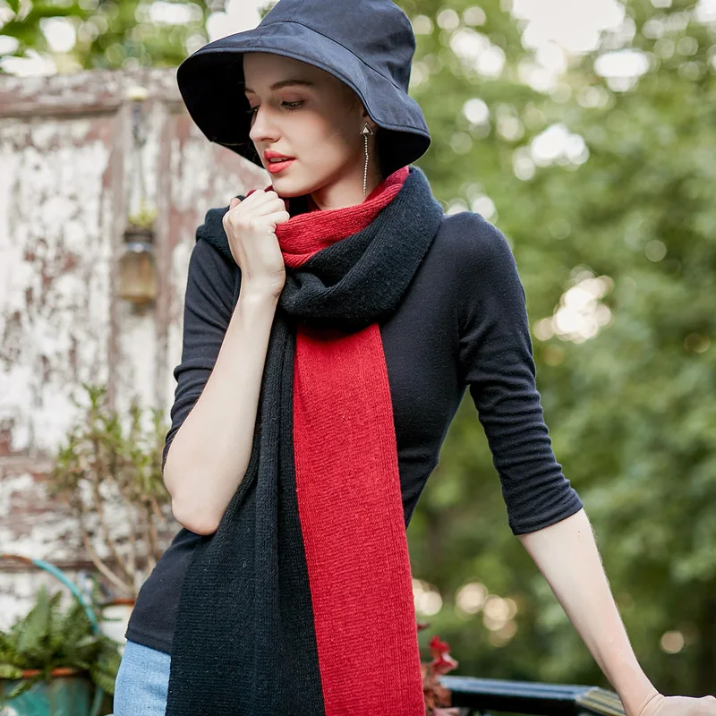 Vertical Splicing Cashmere Insulation Couples Long Scarf Simple Joker Fashion Tassel Hot Men And Women Are Appropriate | Аксессуары для