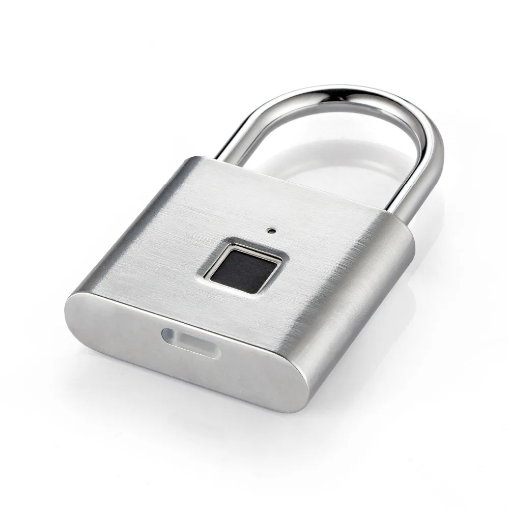 Золотой Безопасности Смарт замок без ключей USB Перезаряжаемый биометрический