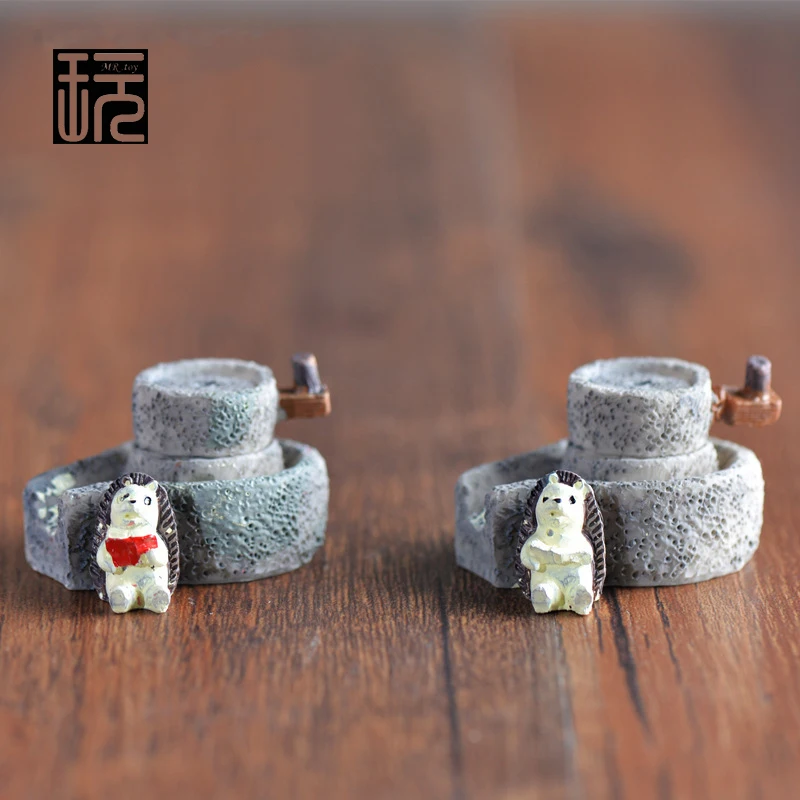 2016 новое поступление каменная мельница ежика модель смола ремесло фигурка