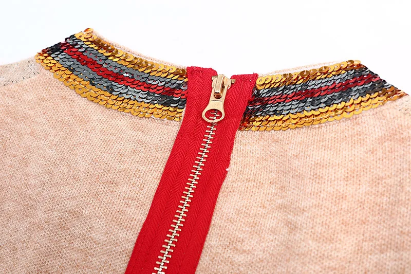 Runway Women Streetwear Sweaters Luxury Sequins Striped Female Embroidery Eyes Patchwork Jacquard Birds High Quality Jumper Tops | Женская