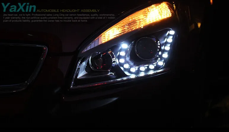 2008-2013 для Nissan Qashqai фары для автомобиля Стайлинг qashqai Головной фонарь 12 высокая яркость светодиодный DRL Парковка Биксеноновые линзы HID комплект