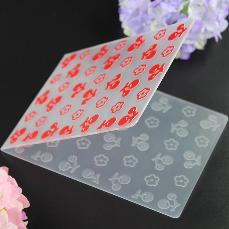 YINISE пластиковые папки для тиснения Шаблоны вырезания вишни DIY бумажные открытки