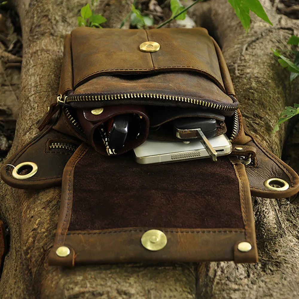 Для Мужчин Мотоциклист Хип бум нога Фанни плеча курьерские Сумки чехол Высокое