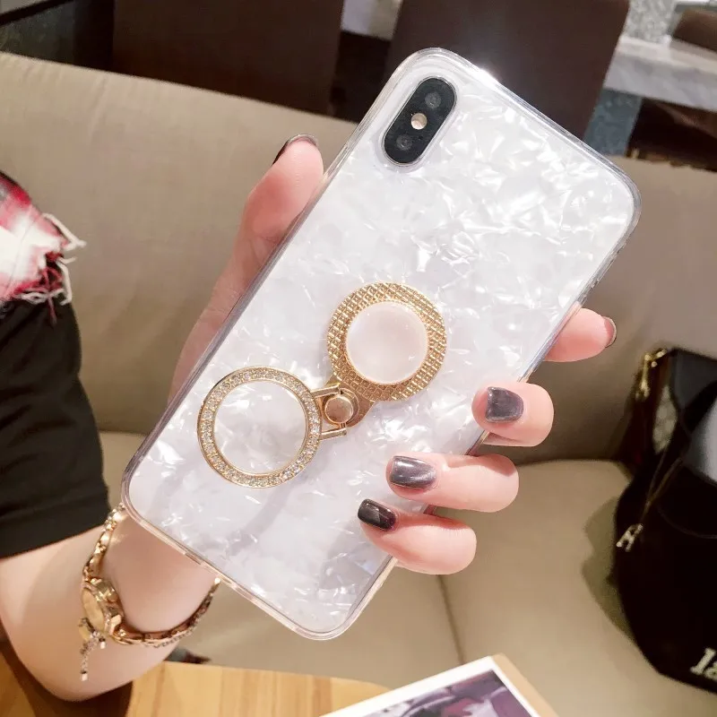 20 шт Алмазный чехол для iPhone XR XS Max x 10 8 7 6 s кольцевой палец Силиконовый Samsung Galaxy S9 more