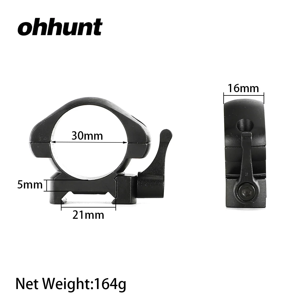 30mm Low Profile Ohhunt 25,4 мм или 30 мм Диаметр стали быстросъемные Пикатинни Вивер Низкий средний высокий профиль охотничий прицел кольца тактические крепления - Цвет: 30mm Low Profile