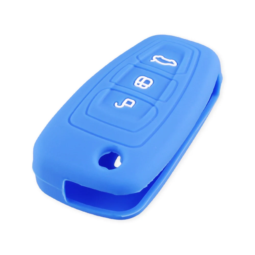 KEYYOU 3 кнопки силиконовый Автомобильный Брелок-чехол для дистанционного ключа чехол для Ford Ranger C-Max S-Max Focus Galaxy Mondeo Transit Tourneo на заказ