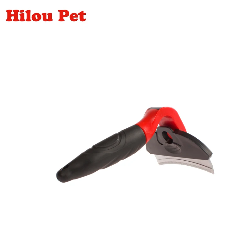 Собака Нержавеющая сталь изогнутые Расческа с лезвием Уход за лошадьми кисти