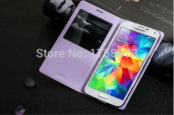 Чехол с чипом IC для Samsung Galaxy S5 SV I9600 G900 Smart View кожаный чехол откидной крышкой|case for