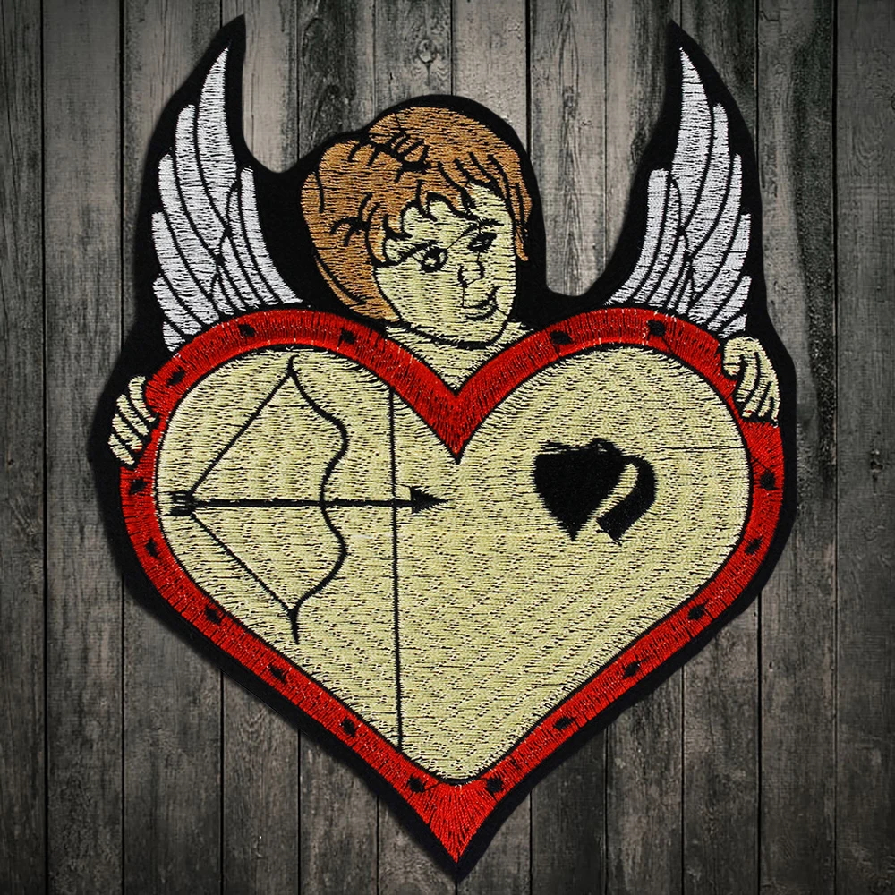 Вышивка Крыло ангела аппликация в форме сердца вышивка Купидон сделай сам утюжок