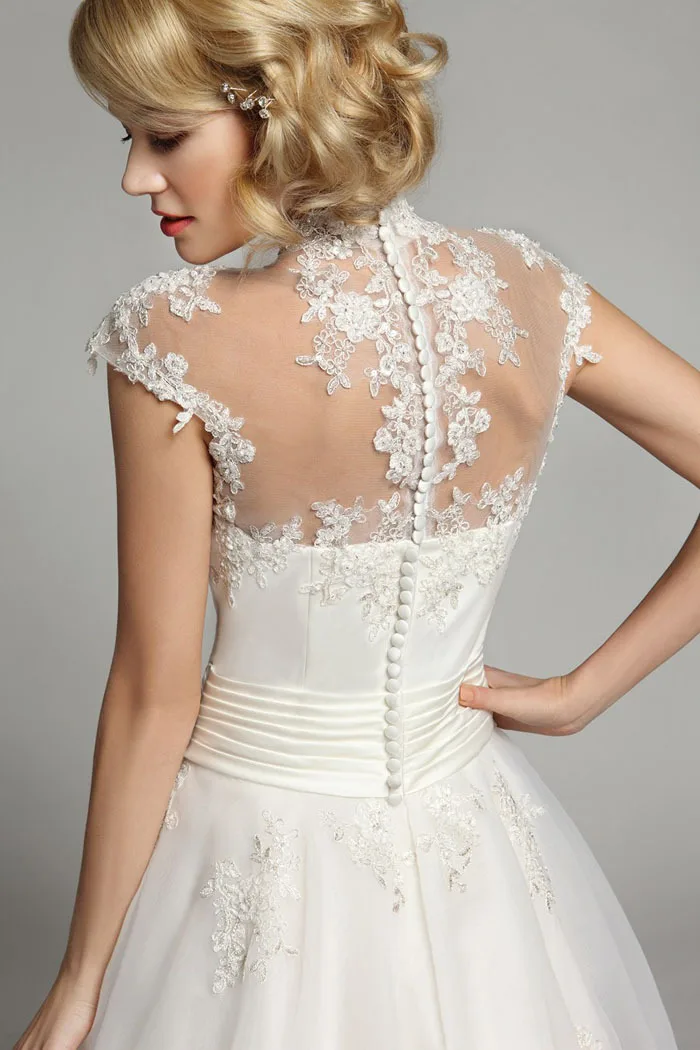 Robe de mariage романтическое сексуальное ТРАПЕЦИЕВИДНОЕ короткое винтажное свадебное платье длиной до лодыжки Элегантное свадебное платье Vestido De Noiva Curto