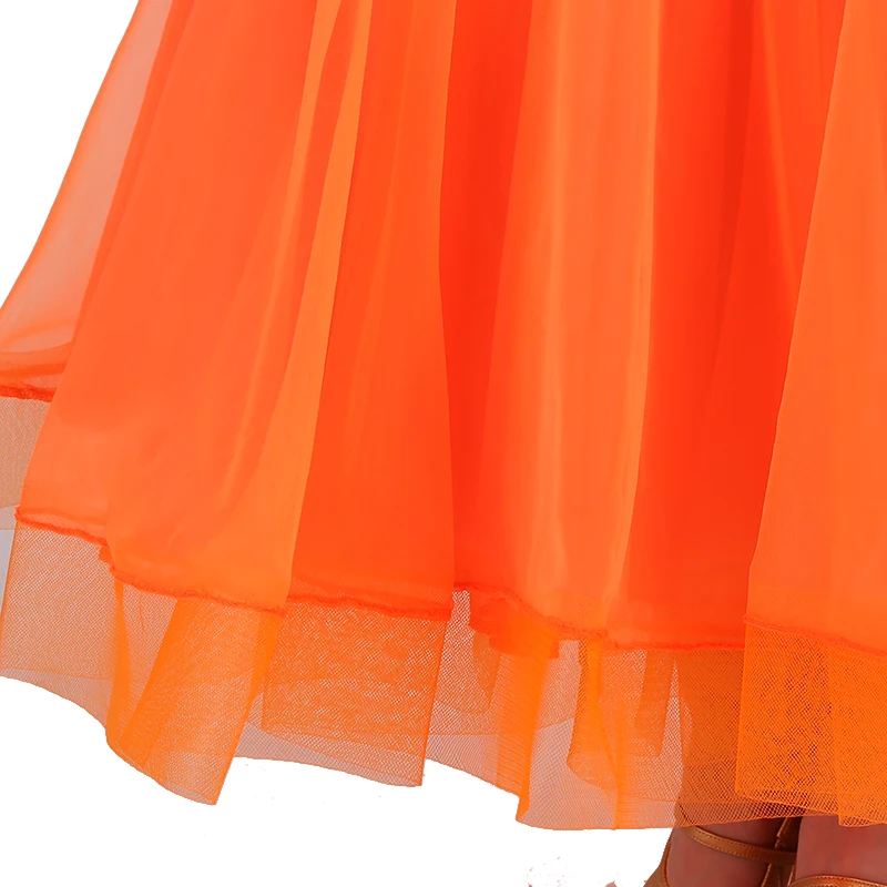 Новые Элегантные платья для бальных танцев женское оранжевое платье вальса