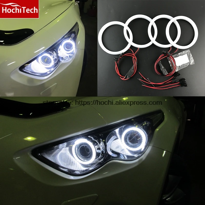 HochiTech молочно-белый Хлопковый чехол SMD ангельские глазки halo Кольцо Комплект Дневной светильник DRL для Infiniti FX QX70 FX35 FX37 FX50 2009-2013