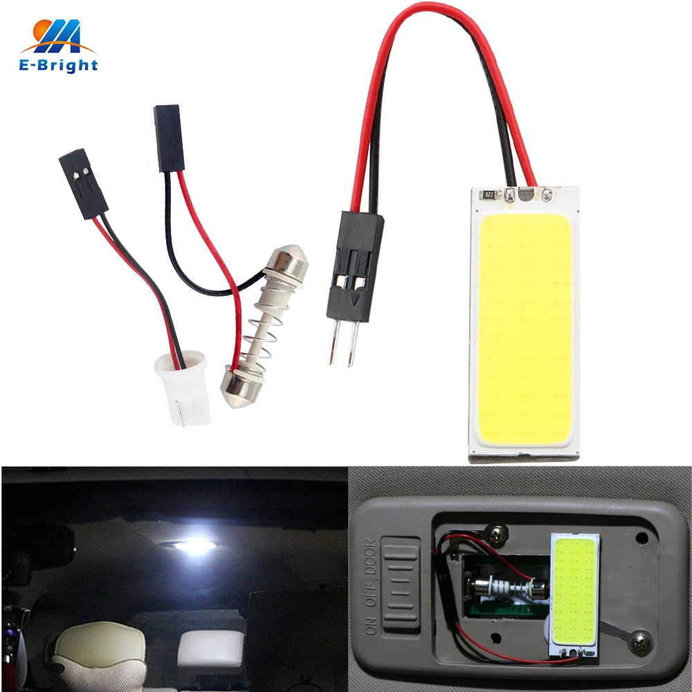 YM E Bright 200 PCS Автомобильный светодиодный 36 SMD COB Chip 36LED 12V DC светодиодные панели с T10 +