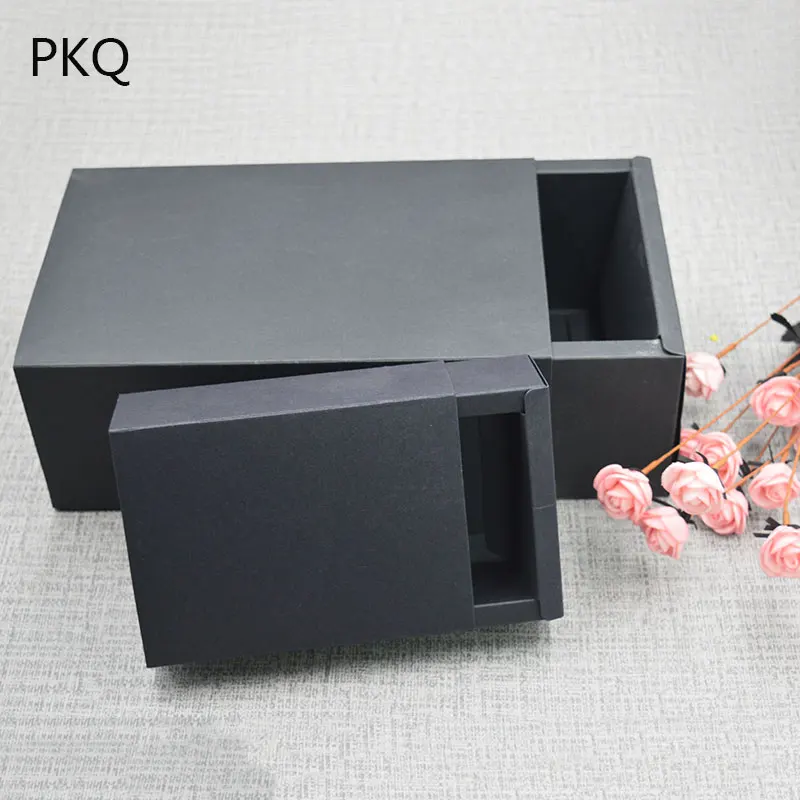 

10pcs White Cardboard Box For Packaging Black Paper Drawer Box Brown Kraft Soap Candy Box Large DIY Storage Boxes