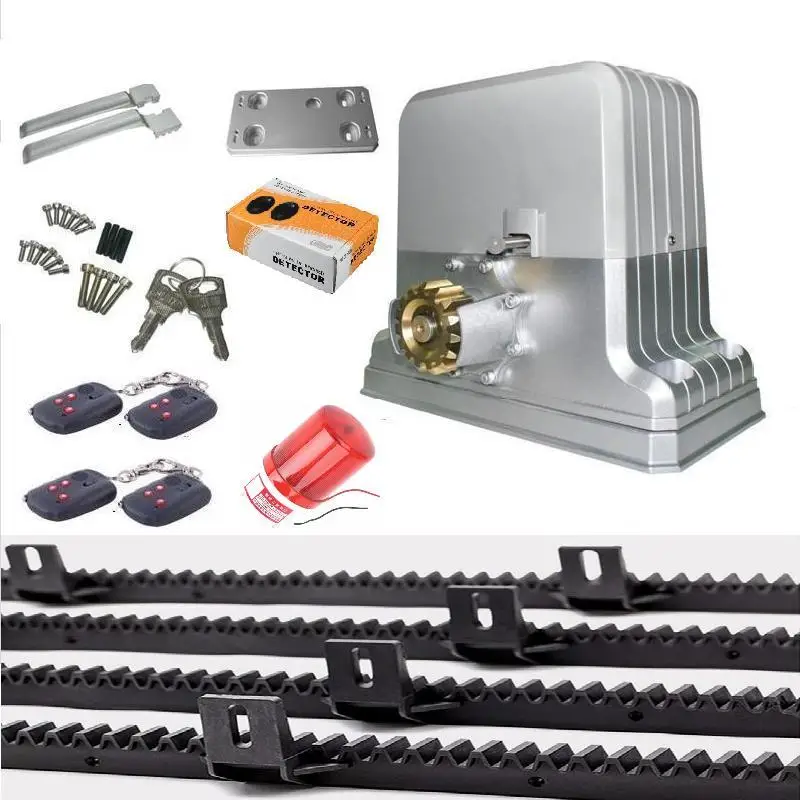 Kit 3 Сверхмощный 3600lbs 1800 кг автоматический привод для электрических раздвижных ворот открывалка двигателя 4 брелоков 4 м нейлоновые рельсы(Сенсорная лампа, клавиатура GSM опционально - Цвет: Kit 3