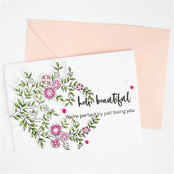 Naifumodo Цветочные лозы прозрачные штампы и металлические для скрапбукинга цветов