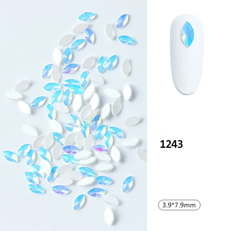

Crystal AB Rhinestones for Nail 16 Different Flat Back Glass Stones Gems Nail Diamond Beads 3D Nail Art Craft DIY 160 Pieces