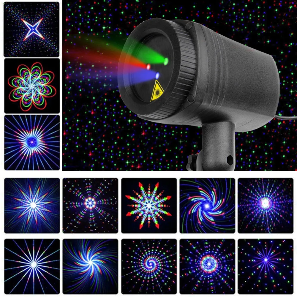 Рождественский сад лазерные огни движущиеся RGB звезды 20 узоров проектор Душ открытый водонепроницаемый IP65 RF пульт дистанционного управления для рождества праздника