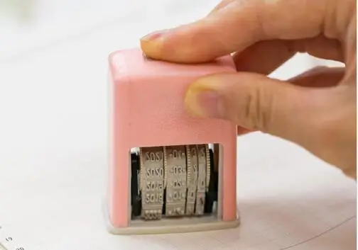 Розовый DIY винтажный пластиковый штамп в рулоне, месяц, дата, колесо, штампы, дневник, альбом, скрапбукинг, канцелярские товары - Цвет: Розовый