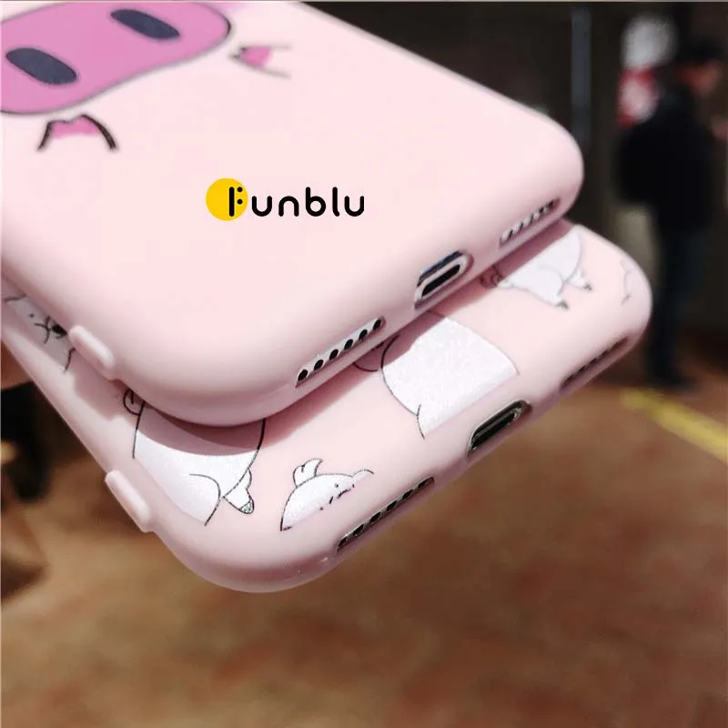Funblu чехол для телефона iPhone XS Max XR 7 8 6 6s 5s Plus с рисунком милой свиньи животных SE