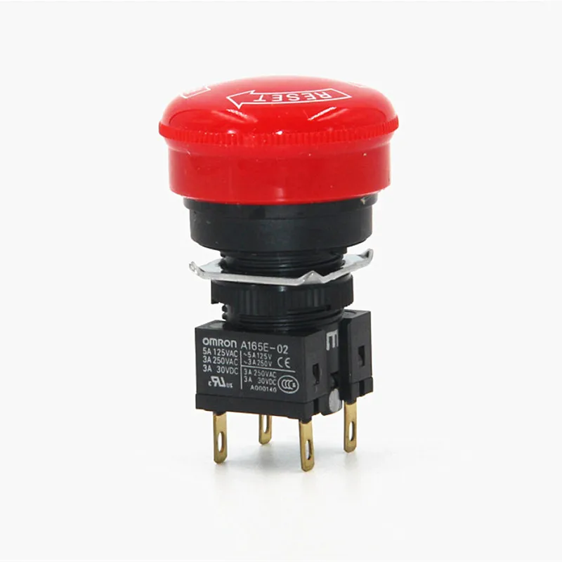 

Free Shipping 100% new original OMRON emergency stop switch Emergency stop button A165E-S-02 A165E-02