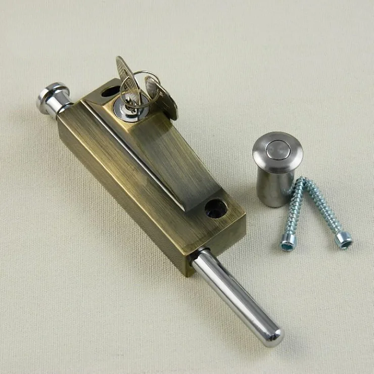 Surface mounted bolt lock with key For Heavy /Rotating door strong and sturdy Ground latch Door hardware/bolt/latch | Обустройство