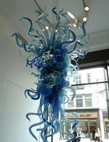 modern blue colored murano glass chandelier crystals
