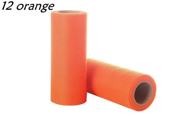 12 orange 24 цвета, 1 шт., 22 м X 15 см, рулон органзы, свадебная настольная дорожка, украшение, рулон пряжи, ткань, тюль, чистый марлевый элемент, свадебные сувениры - Цвет: 12 orange
