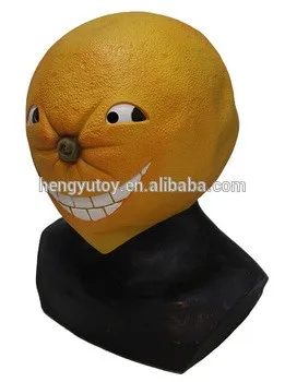 

Люксовый фруктовый аксессуар, латексная оранжевая маска для взрослых на Рождество, Новый Год, карнавал, платье