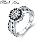 Черный ость 2021 новый 925 стерлингового серебра ювелирные украшения мода обручение Черный шпинель Женское Обручальное Кольцо C088