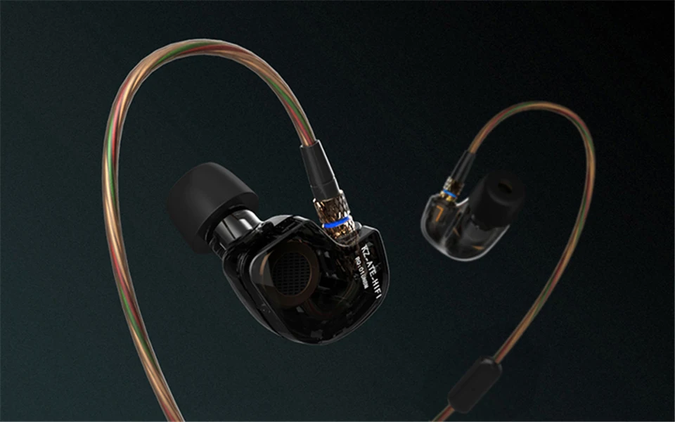 KZ ATE 3,5 мм наушники HiFi стерео наушники с отличной низкой звуковой частотой шумоизоляция спортивные наушники для бега с микрофоном для видеоигр
